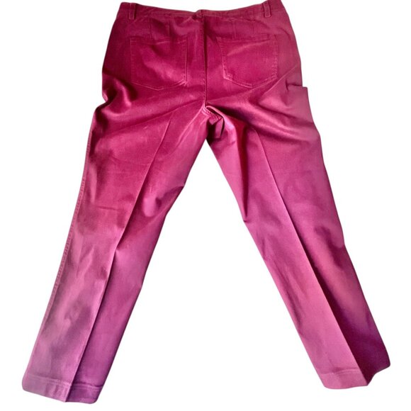 Woman Within Burgundy Brushed Denim Pants 16W  Stretch Cotton Blend  Pockets - Picture 2 of 10